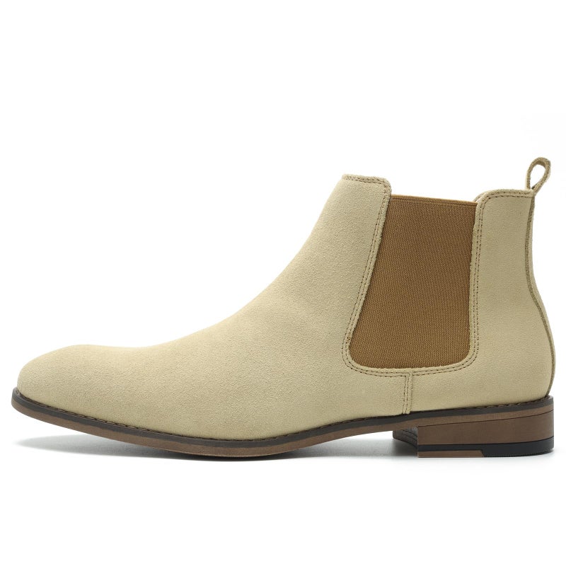 Cestfini Chelsea Boots Men Classic Elastic Dress Boots Casual Men's Leather Chelsea Ankle Boots E05-CAMEL-10 - Image 3